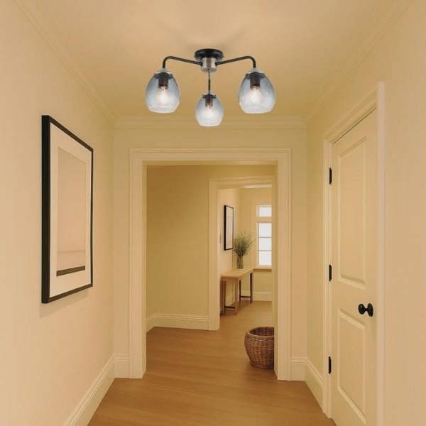COSYLYTE Malanda 3 Light Smoky Glass Ceiling Light