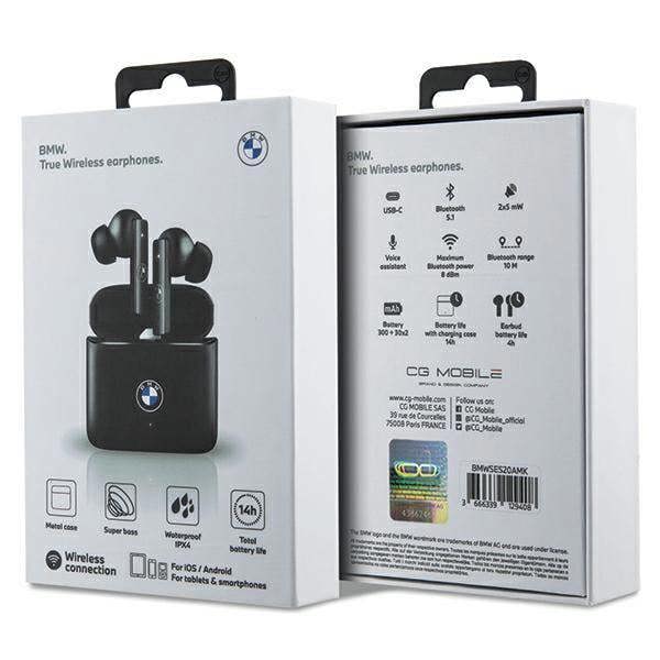 BMW Signature TWS Bluetooth Wireless Headphones Black - BMWSES20AMK