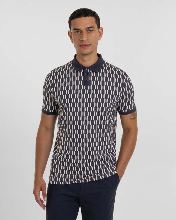 Steel & Jelly Cudham - Geometric Print Polo Shirt