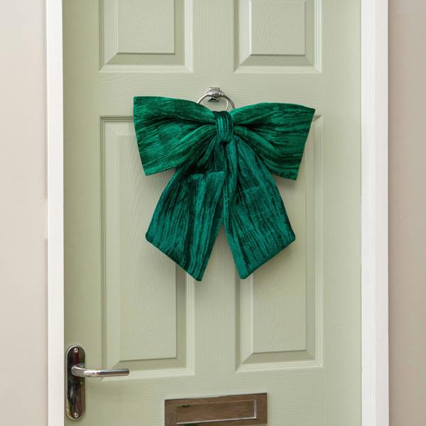 Samuel Alexander 44cm x 45cm Emerald Green Velvet Christmas Bow