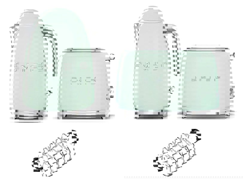 Smeg KLF03 Kettle + TSF01 Toaster + TSBW01 Bun Warmer Bundle