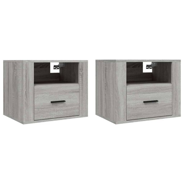 Berkfield Wall-mounted Bedside Cabinets 2 pcs Grey Sonoma 50x36x40 cm