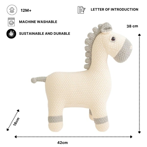 CROCHETTS Set of 2 cotton mare plush toys (Large + Mini) PLTY07LTM18-2