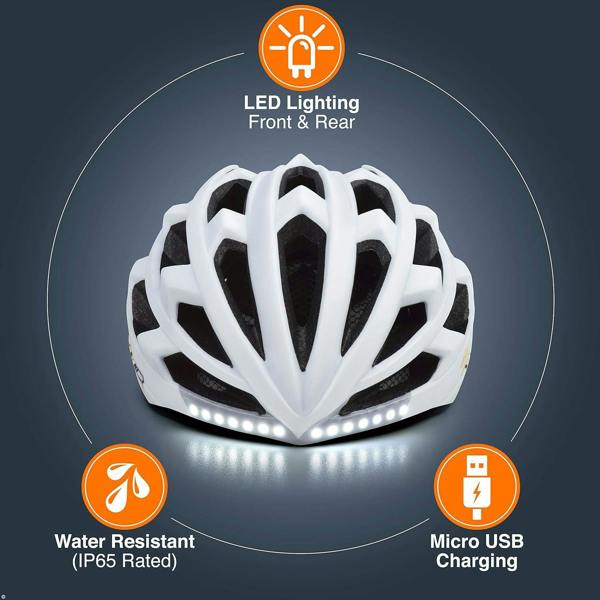 Mymfi Unisex Adult Lumex Start Smart Cycle Helmet 55-58cm - White