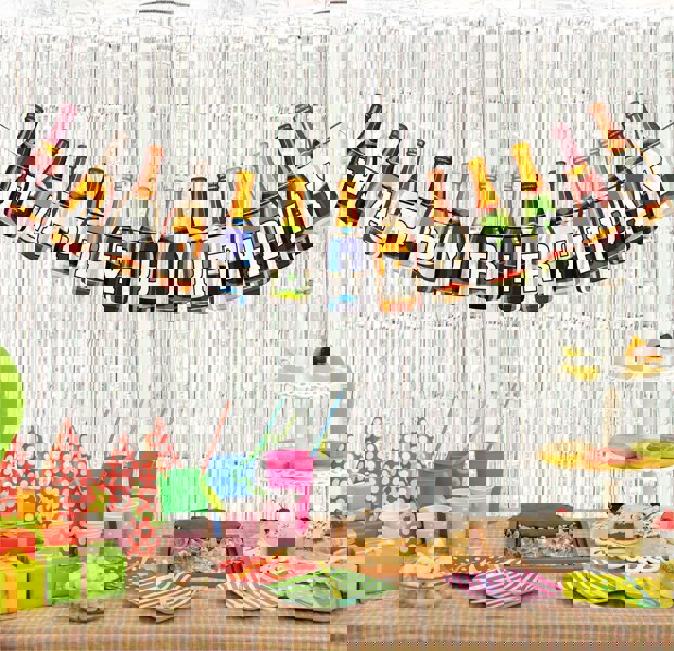 Cheetah Birthday Bunting - Beer Bottles