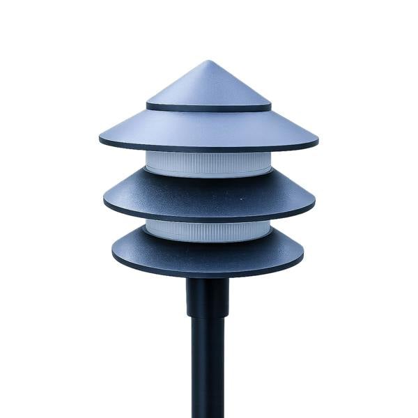 Garden Lights Set of 10 – Low Voltage Pagoda Pathway Lights with 30m Cable, Transformer & Ground Spikes