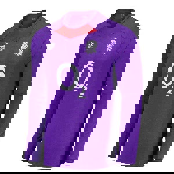 Umbro Kids 24/25 England Rugby Relaxed Fit Training Jersey - Prism Violet/Equestrian Red