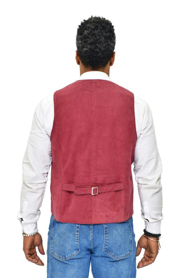 Infinity Leather Mens Classic Goat Suede Leather Waistcoat-Norwich