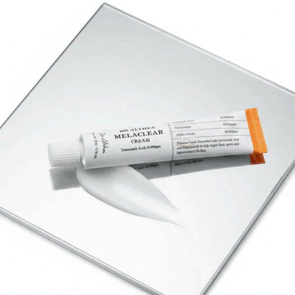 Rich, concentrated texture of Dr. Althea Melaclear – Precision applicator Korean cream for fading stubborn skin discoloration at Atelier De Glow UK.