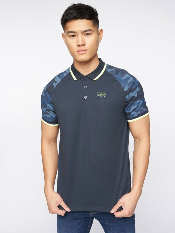 Crosshatch Cramdark Camo Polo Navy