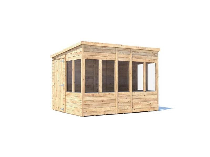 Dunster House Potting Shed Pent Roof W8' x D10' (W2.4m x D3.0m) Superfelt, Overlord Modular