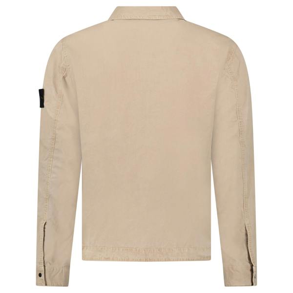 Stone Island Brushed Organic Cotton Overshirt Desert - chancefashionco