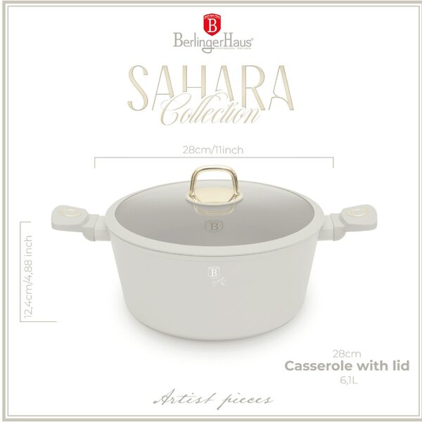 Berlinger Haus Casserole with lid, 28 cm Berlinger Haus BH8072 Sahara