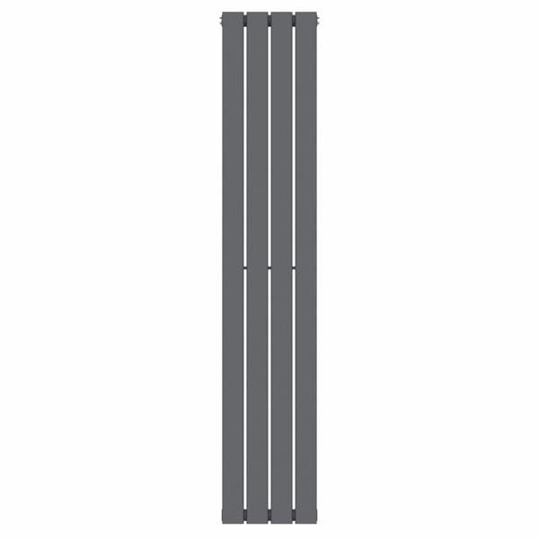 MYHOMEWARE Anthracite Gray 300 x 1600 mm Modern Vertical Flat Panel Designer Radiator Single Panel Radiator Heater