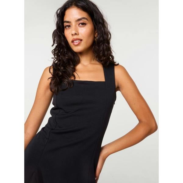 Pink Vanilla Ponte Square Neck Godet Dress