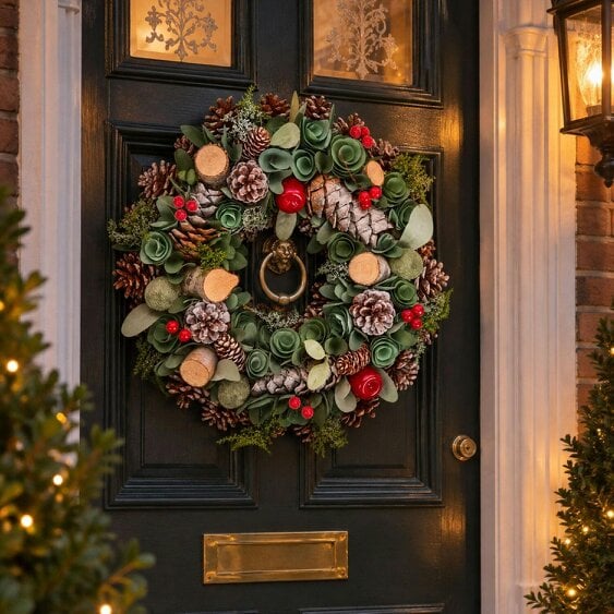 Neo Christmas Woodland Wreath Front Door 50 cm