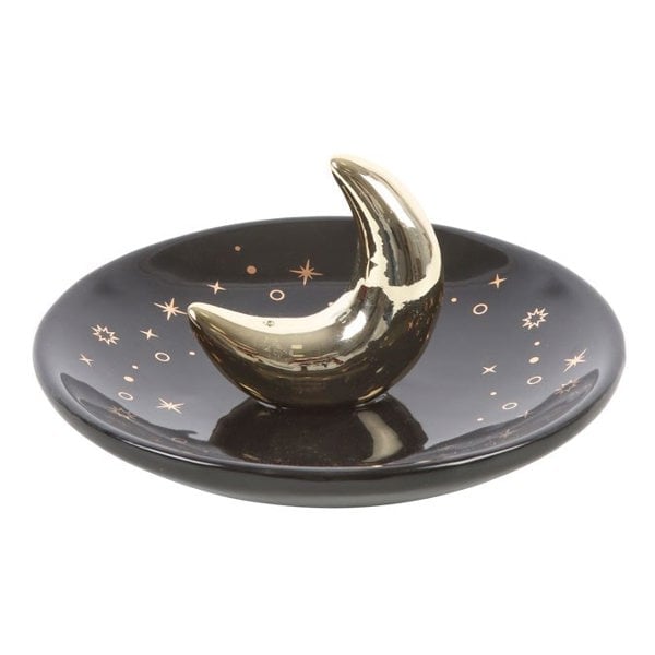 Serano Gold Crescent Moon Incense Stick Holder