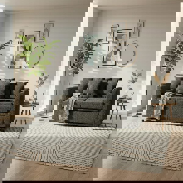 Furnishings For Less Paris Boucle Charcoal Fabric Sofa Suite