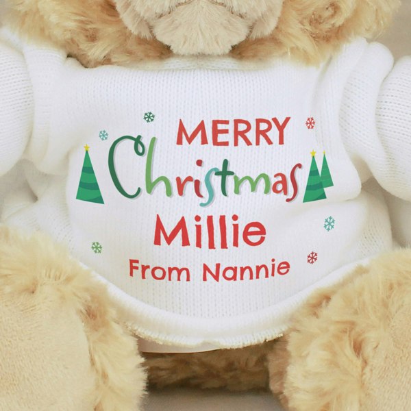Personalised Memento Company Personalised Merry Christmas Teddy Bear