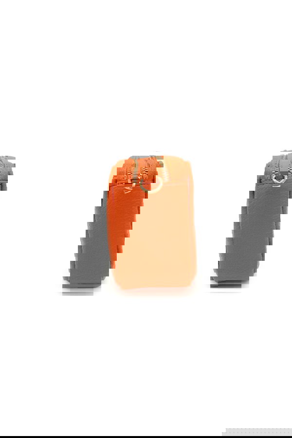 Kitise Italian Genuine Leather Crossbody Bag with Double Zipper Compartments