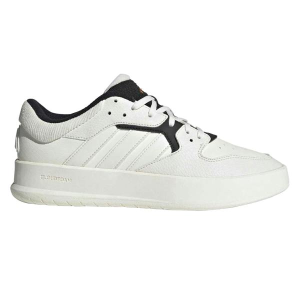 Adidas Mens Court 24 Full Grain Leather Shoes - White/Orange - 