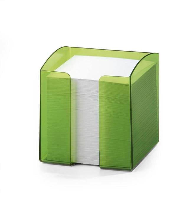 Durable TREND 800 Sheet Note Box Memo Pad Cube | 6 Pack | Clear Green