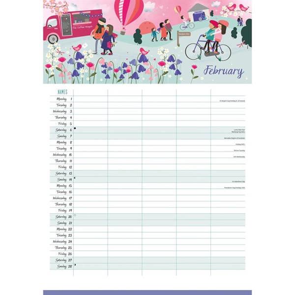 Happy Family A3 Family Organiser 2027, Family Planners, Month To View, Family, Gift