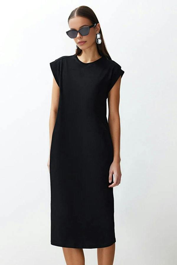 Short Sleeve Shift T-Shirt Midi Dress