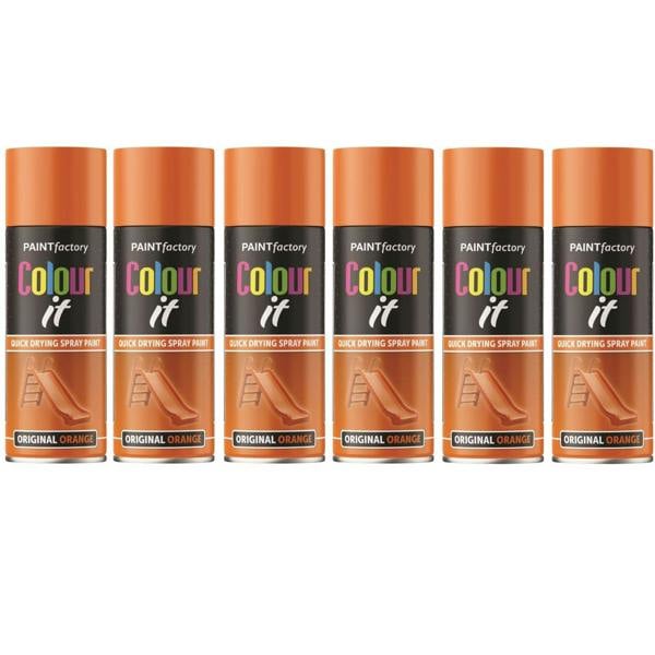 Paint Factory 6X  Original Orange Gloss Spray Paint 400ml