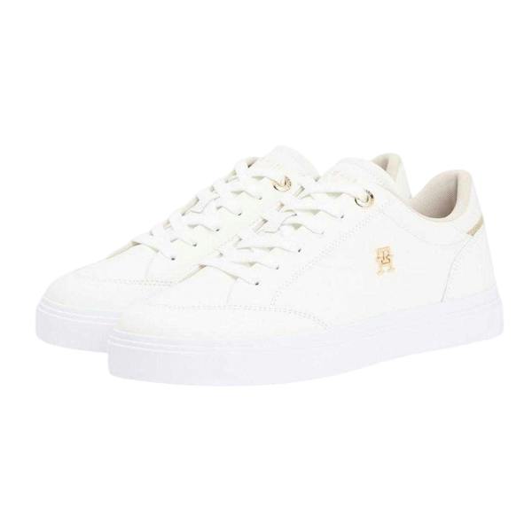 Tommy Hilfiger Womens/Ladies Nappa Leather Trainers - Ecru - 
