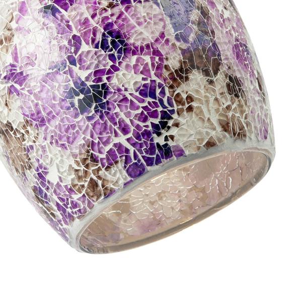Floral Inspired Crackle Mosaic Glass Rounded Oval Pendant Light Shade Image 5