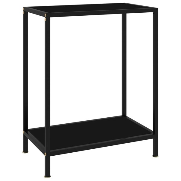 Berkfield Console Table Black 60x35x75 cm Tempered Glass