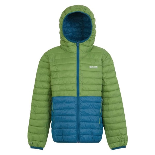 Regatta Childrens/Kids Hillpack II Colour Block Padded Jacket - Piquant Green/Moroccan Blue