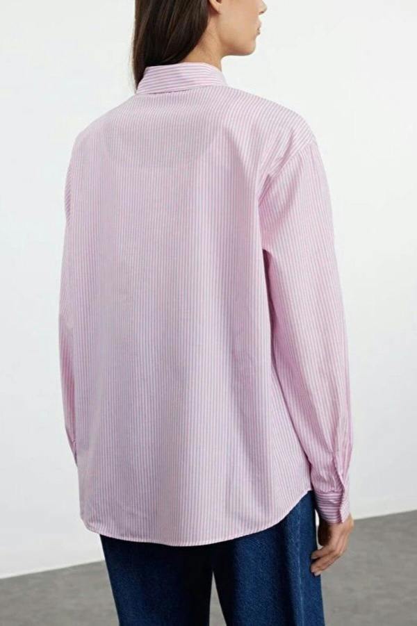 WOVCOR Striped Woven Shirt with Pocket Detail