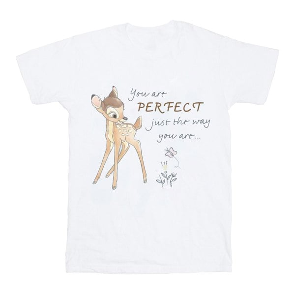 Disney Girls Bambi Perfect Just The Way You Are Cotton T-Shirt - White