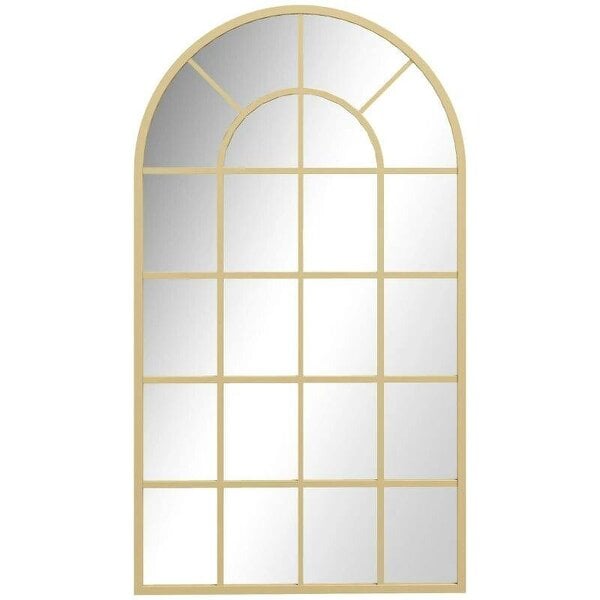 110 x 65 cm Arched Decorative Wall Mirror for Bedroom Living Room, Modern Window Bathroom Mirror for Home Decor