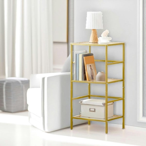 Rafaelo Mobilia Gold Glass 3 Tier Side Table