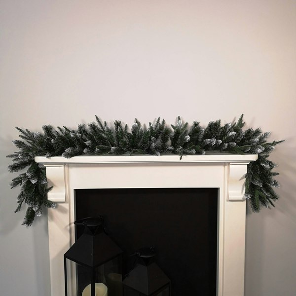 Samuel Alexander 1.8m Premier Christmas Artificial Fairmont Fir Snow Tipped Plain Green Garland