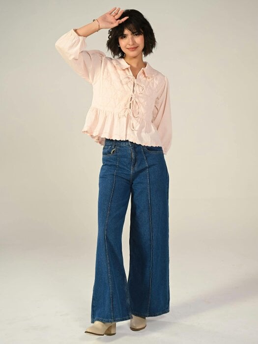 Rose & Nancy Jay Pink Cord Embroidered Jacket