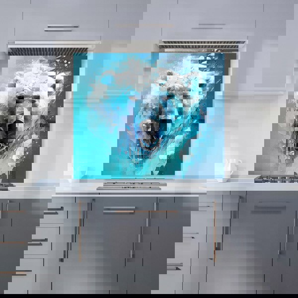 Warren Reed - Designer Polar Bear Face Splashart Kitchen Splashback