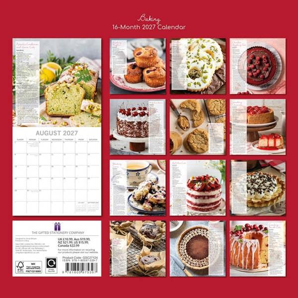 Baking Calendar 2027, Wall Calendars, Month To View, Lifestyle, Gift