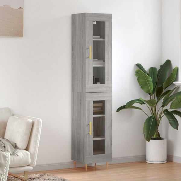 Berkfield Highboard Grey Sonoma 34.5x34x180 cm Engineered Wood