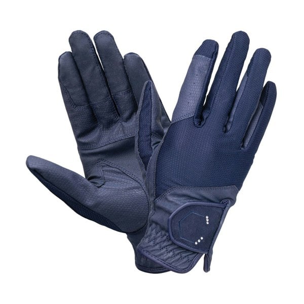 Coldstream Unisex Adult Blakelaw Diamante Riding Gloves - Navy/Silver