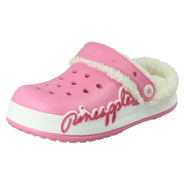 Pineapple Girls Pineapple Light Up Fluffy Lined Clogs H2719