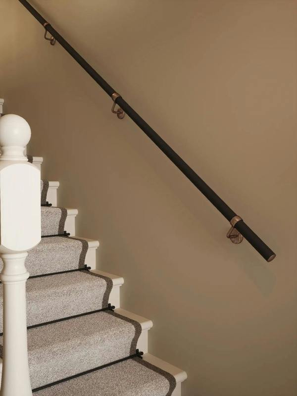 Burcot Espresso Leather Straight Flight Handrail