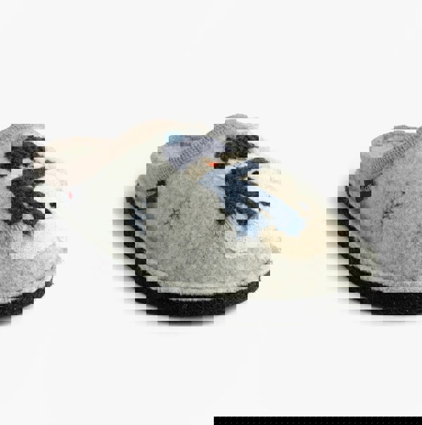 Haflinger OLAF Womens Snowman Mule Slippers Light Grey