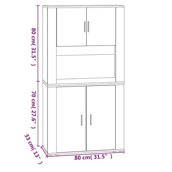 Berkfield Highboard White Engineered Wood