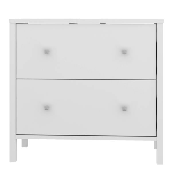 Furniture To Go Ipsarion Under Sink Bathroom Storage Unit with 2 Drawers & Silver Handles in White