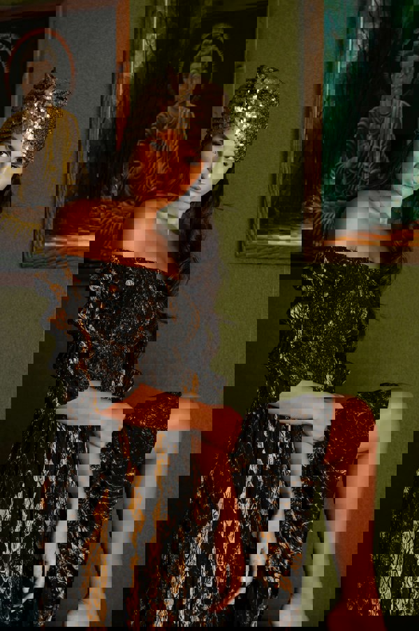 Valentina Black Python Dress