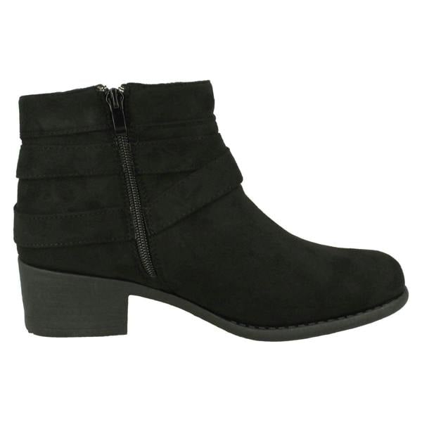 Spot On Ladies Spot On Heeled Ankle Boots F51166